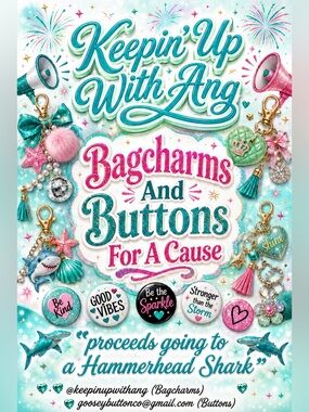 LETS HELP GOOSEY!! Bag Charms and Buttons Fundraiser Poster - Keepin Up With Ang